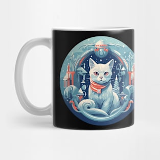 Russian Blue Cat Xmas, Love Cats Mug